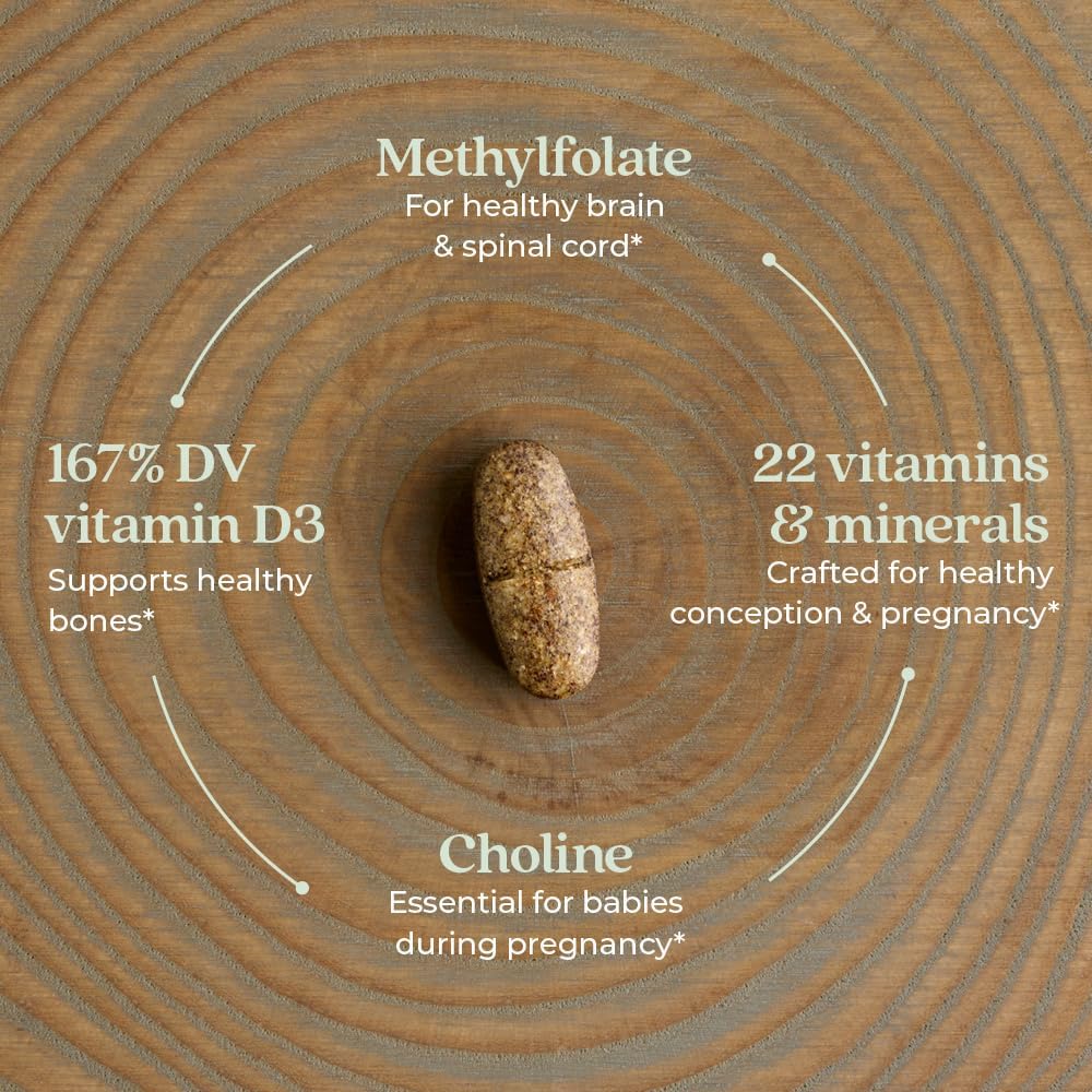 New Chapter Vitaminas Prenatales, Una al Día con Metilfolato y Colina, 90 Comprimidos