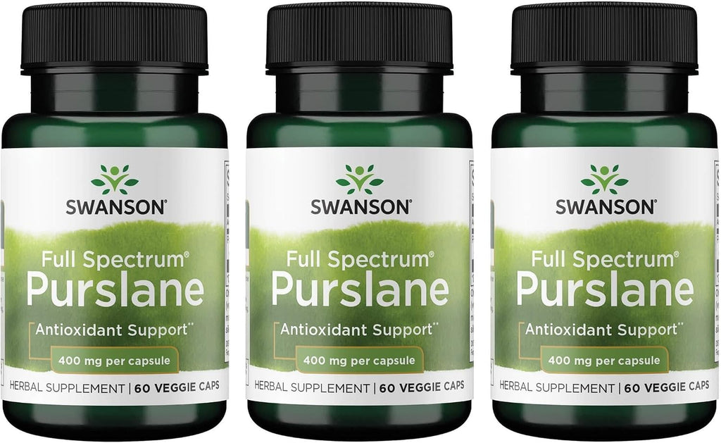 Swanson Full Spectrum Verdolaga 400 mg 60 Cápsulas Vegetales (Pack de 3)