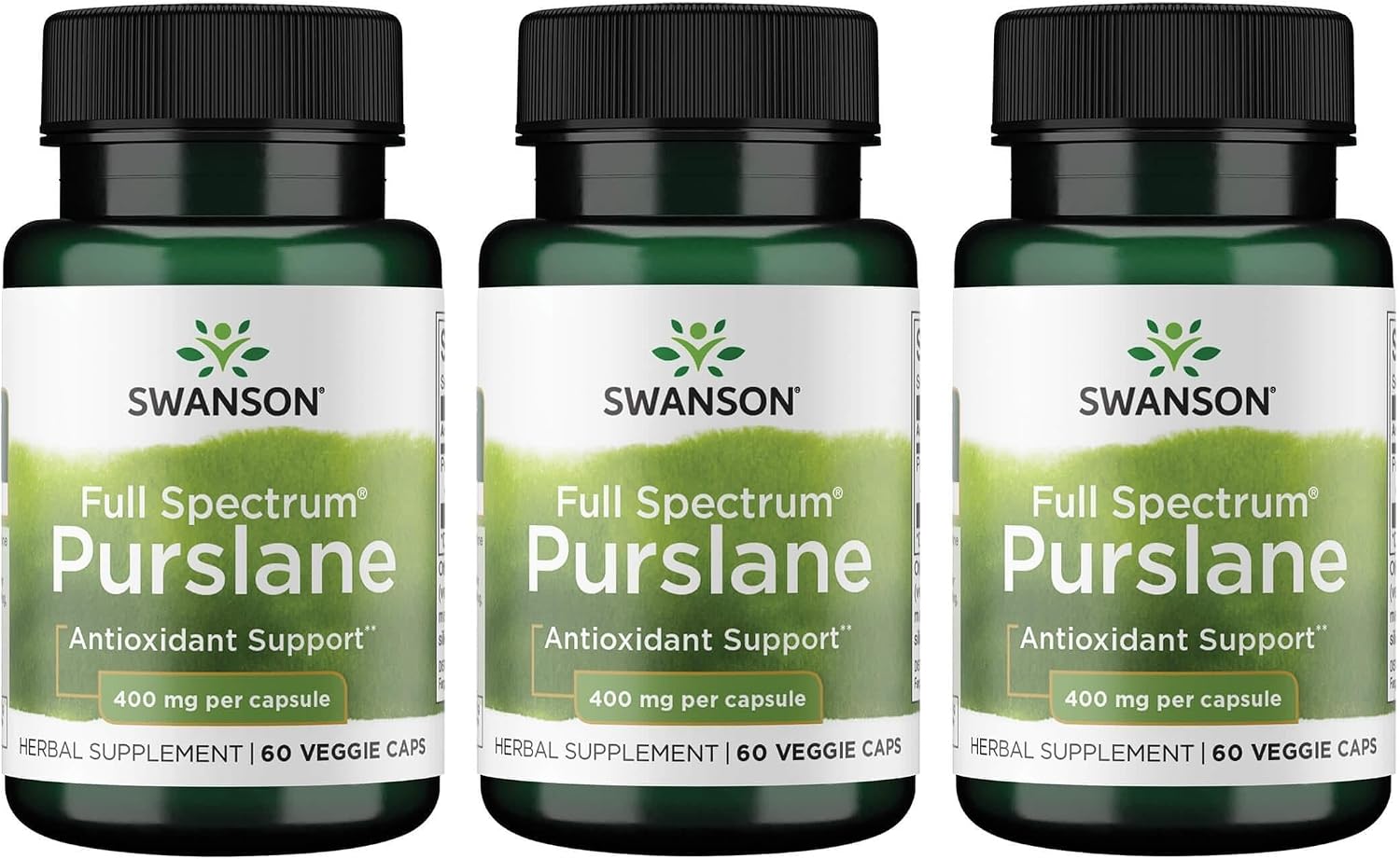 Swanson Full Spectrum Verdolaga 400 mg 60 Cápsulas Vegetales (Pack de 3)