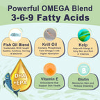 Omega 3 Fish Oil for Dogs, Dog Fish Oil Powder, Wild Caught Fish Oil, EPA&DHA, Krill Oil, Kelp, Dog Skin and Coat Supplement, Anti Itch & Shedding, Support Dry Skin, Joint Health, Dog Allergy Relief