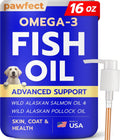 PAWFECTCHEW Aceite de Pescado para Perros - Omega-3 Natural - Apoyo para Piel y Pelaje - Suplemento Líquido con EPA y DHA - 473ml (16oz)
