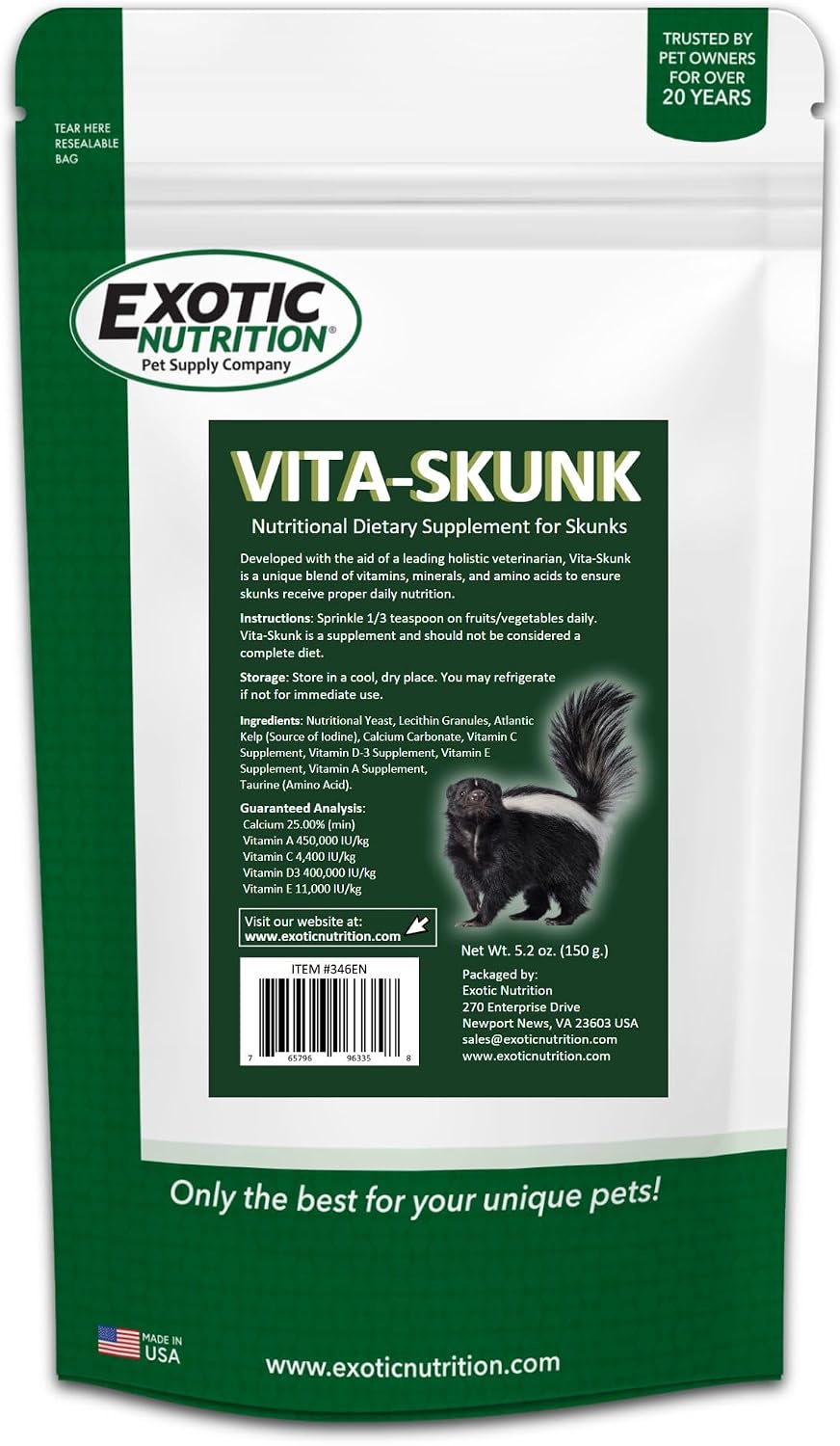 Vita-Skunk (5.2 oz) - Suplemento Nutricional para Mofetas