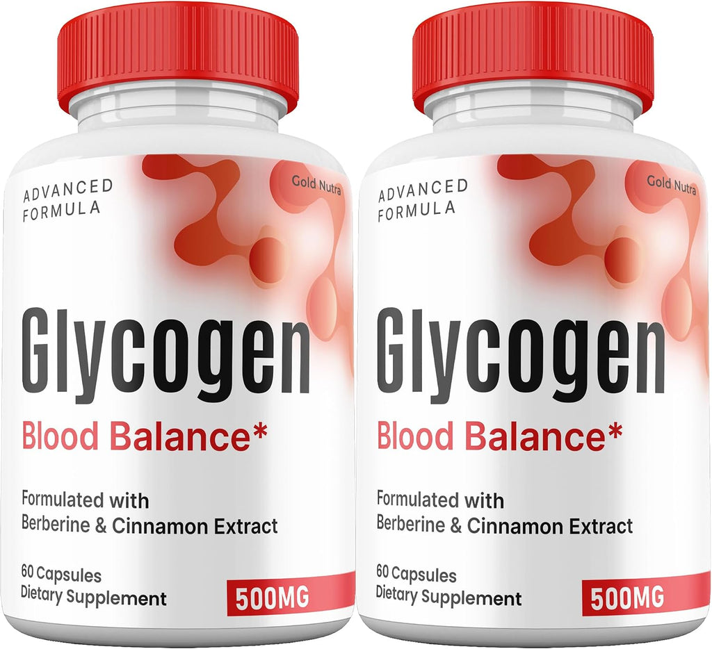 Glycogen Capsules Blood Balance, Premium All Natural Ingredients, Official Maximum Strength Pills Glycogen Blood Supplement Vitamins (2 Pack)