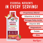 MaryRuth Organics Multivitamínico Líquido para Hombres con Tecnología Liposomal, Sabor Melocotón Vainilla, Orgánico, Sin Azúcar, Vegano, 14 sobres de 15 ml