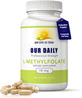Our Daily Vites L-Metilfolato 10 mg - Folato Activo 5-MTHF, 90 Cápsulas