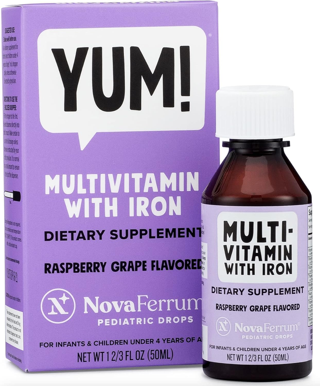NovaFerrum MMM Multivitamin for Kids, Infants, and Toddlers - Orange Flavor - 50 mL