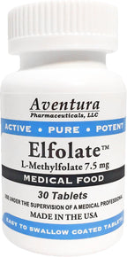 ELFOLATE 7.5mg L-Metilfolato - Complemento Alimenticio de Alta Potencia - 30 Comprimidos