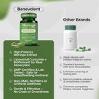 Benevolent Moringa Cápsulas con Curcumina Liposomal y BioPerine – 180 Cápsulas