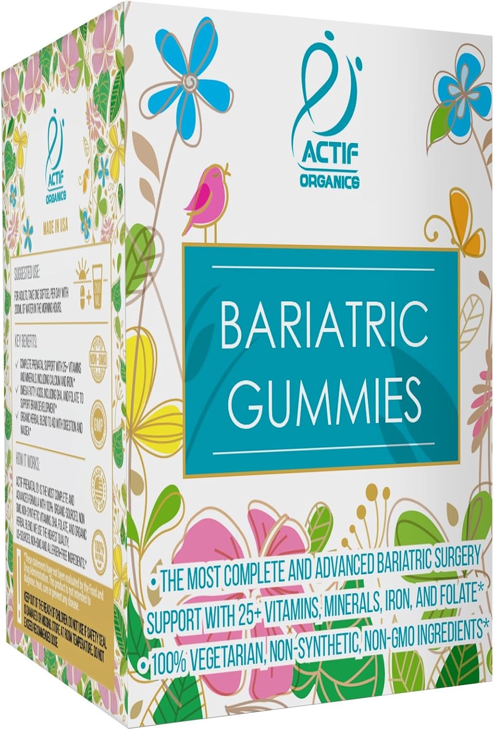 ACTIF Gomitas Bariátricas Orgánicas - 25+ Vitaminas y Minerales - 90 Gomitas