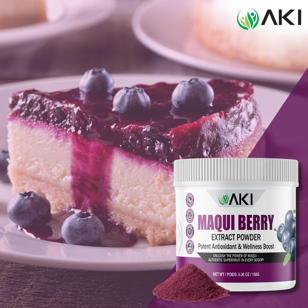 AKI Extracto de Maqui Berry en Polvo - Silvestre de la Patagonia, Alto en Antocianinas y Polifenoles, Liofilizado, 150g