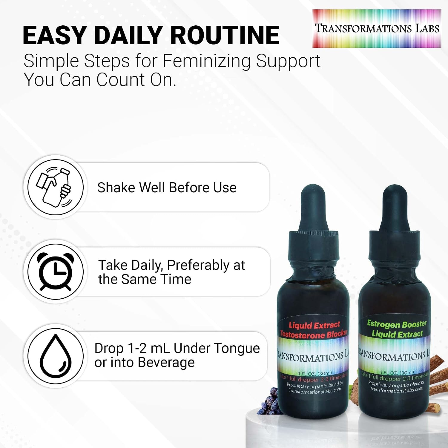 Transformations Labs - Kit de Transición MTF: E-Booster y T-Blocker (Pack Doble de Extractos Líquidos)