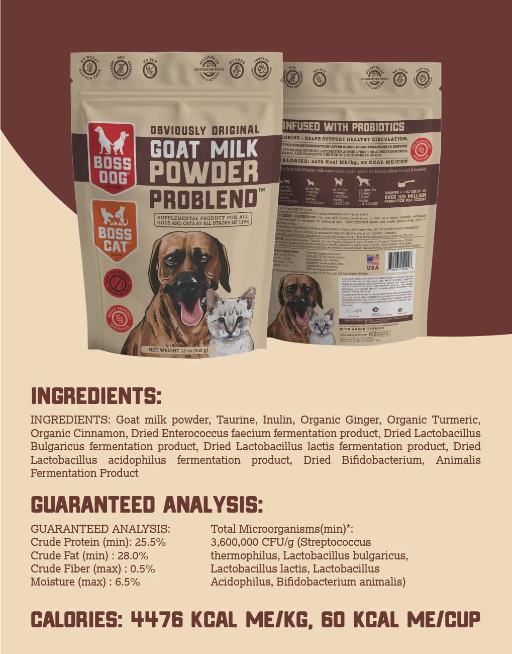 Boss Dog Leche de Cabra en Polvo Problend, 340 g