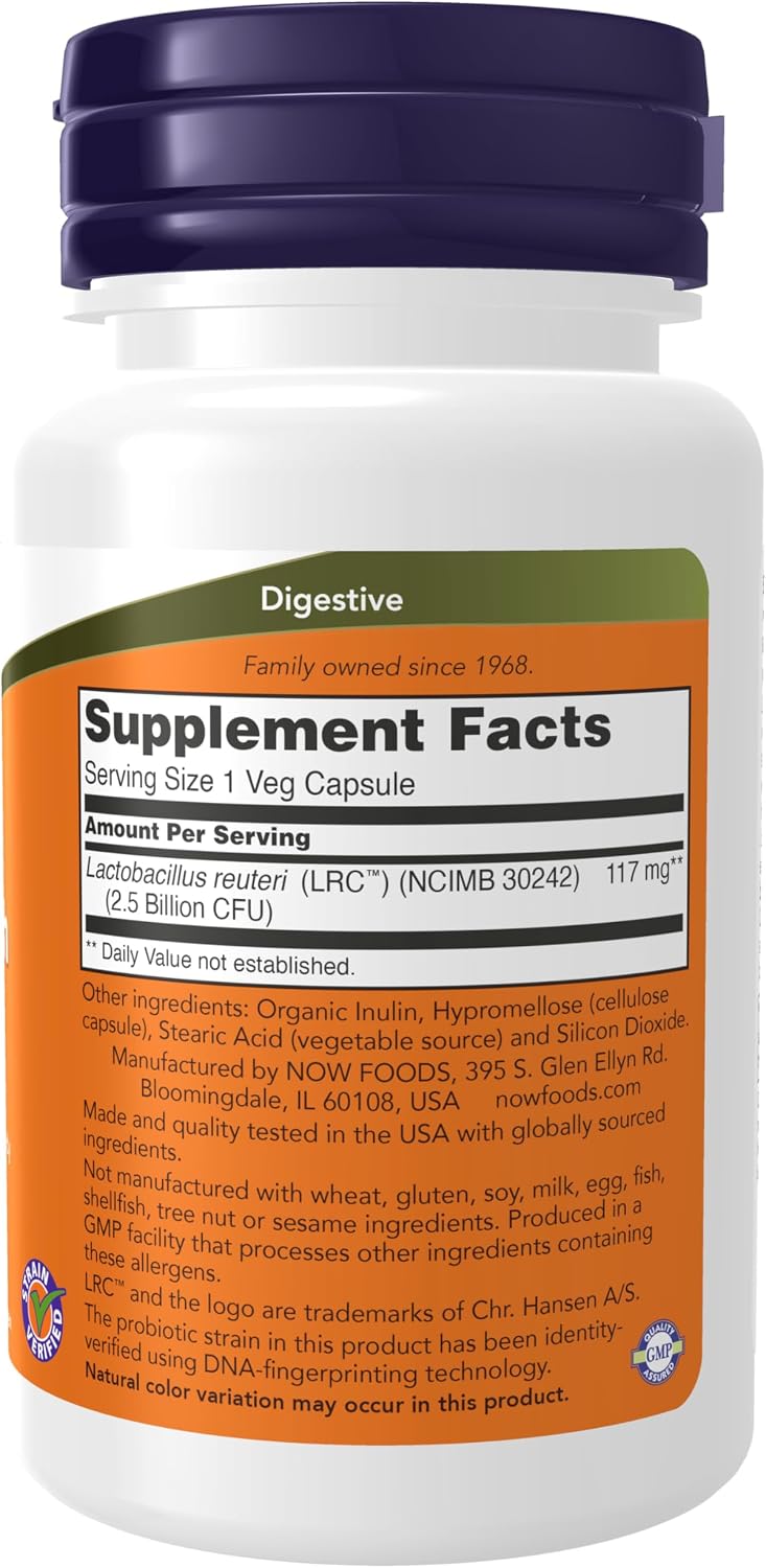 Now Supplements, Probiótico Clínico para la Salud del Corazón, Soporte Circulatorio, Ayuda a Mantener los Niveles de Colesterol ya Dentro del Rango Normal, Cepa Clínica NCIMB 30242, 60 Cápsulas Vegetales