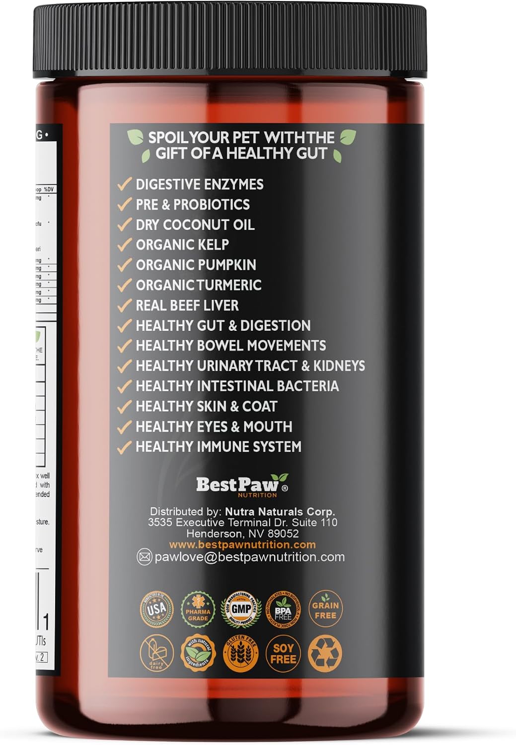 Pure Digestion Probiotics and Digestive Enzymes for Dogs and Cats - Beef Liver Flavor - 16 oz