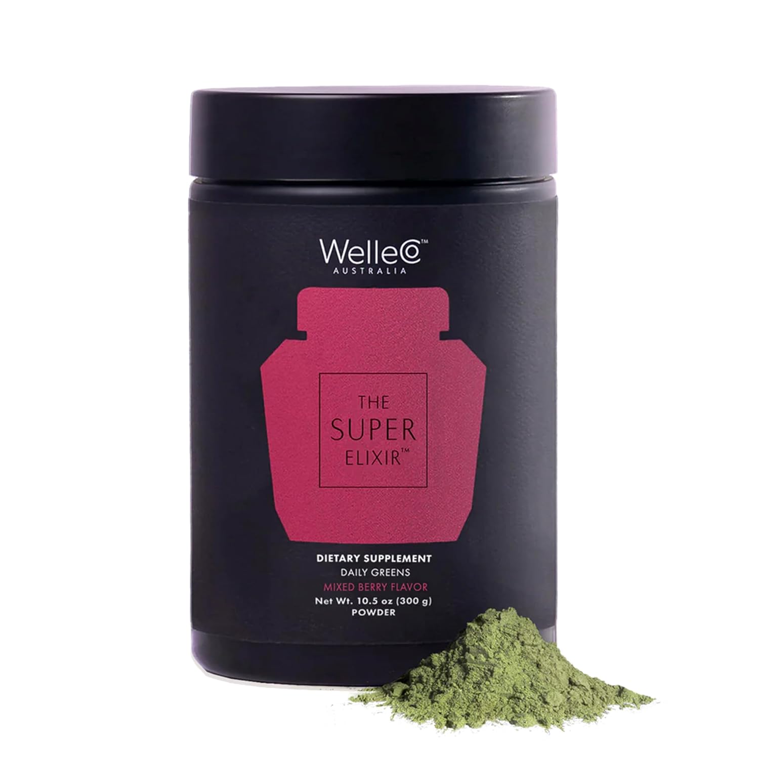 WelleCo The Super Elixir Daily Greens Powder - Mezcla de Superalimentos con Probióticos (Piña y Lima)