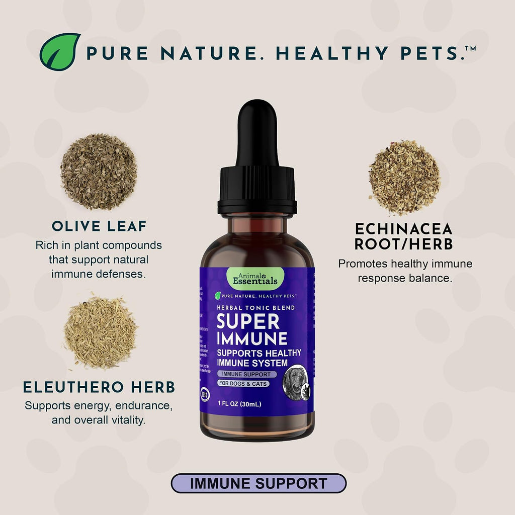 Super Immune – Apoyo Inmunitario para Perros y Gatos con Extracto de Hoja de Olivo y Equinácea – 60 ml