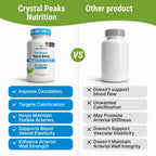 CRYSTAL PEAKS NUTRITION Suplemento para Venas y Arterias - Apoyo a la Circulación Sanguínea con Calcio, Vitaminas K2 y D3 - 60 Comprimidos