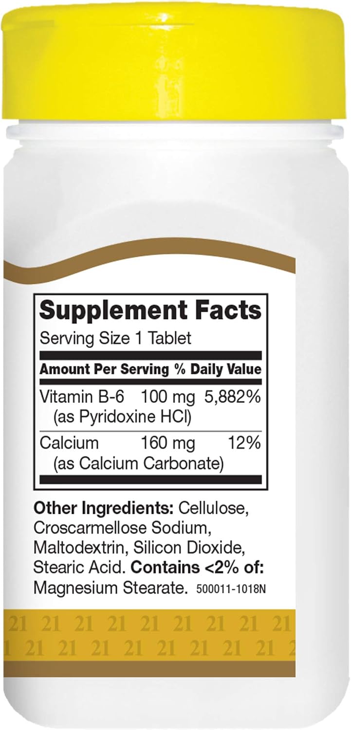21st Century Vitamina B-6 100 mg, 110 Comprimidos