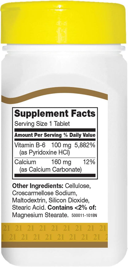 21st Century Vitamina B-6 100 mg, 110 Comprimidos – Image 6