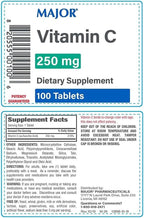 Major Vitamin C – 250 mg – 100 comprimidos – Complemento alimenticio