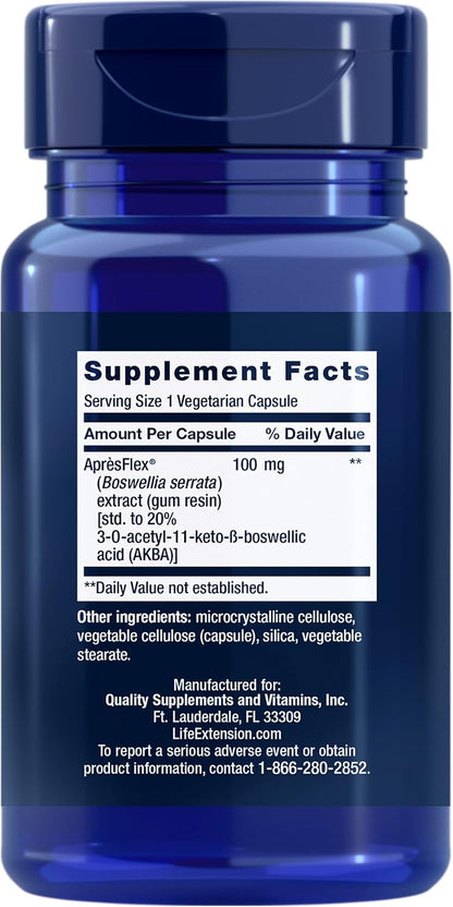 Life Extension 5-LOX Inhibitor con AprèsFlex®, 100 mg, Extracto Estandarizado de Boswellia serrata, 60 Cápsulas – Image 2