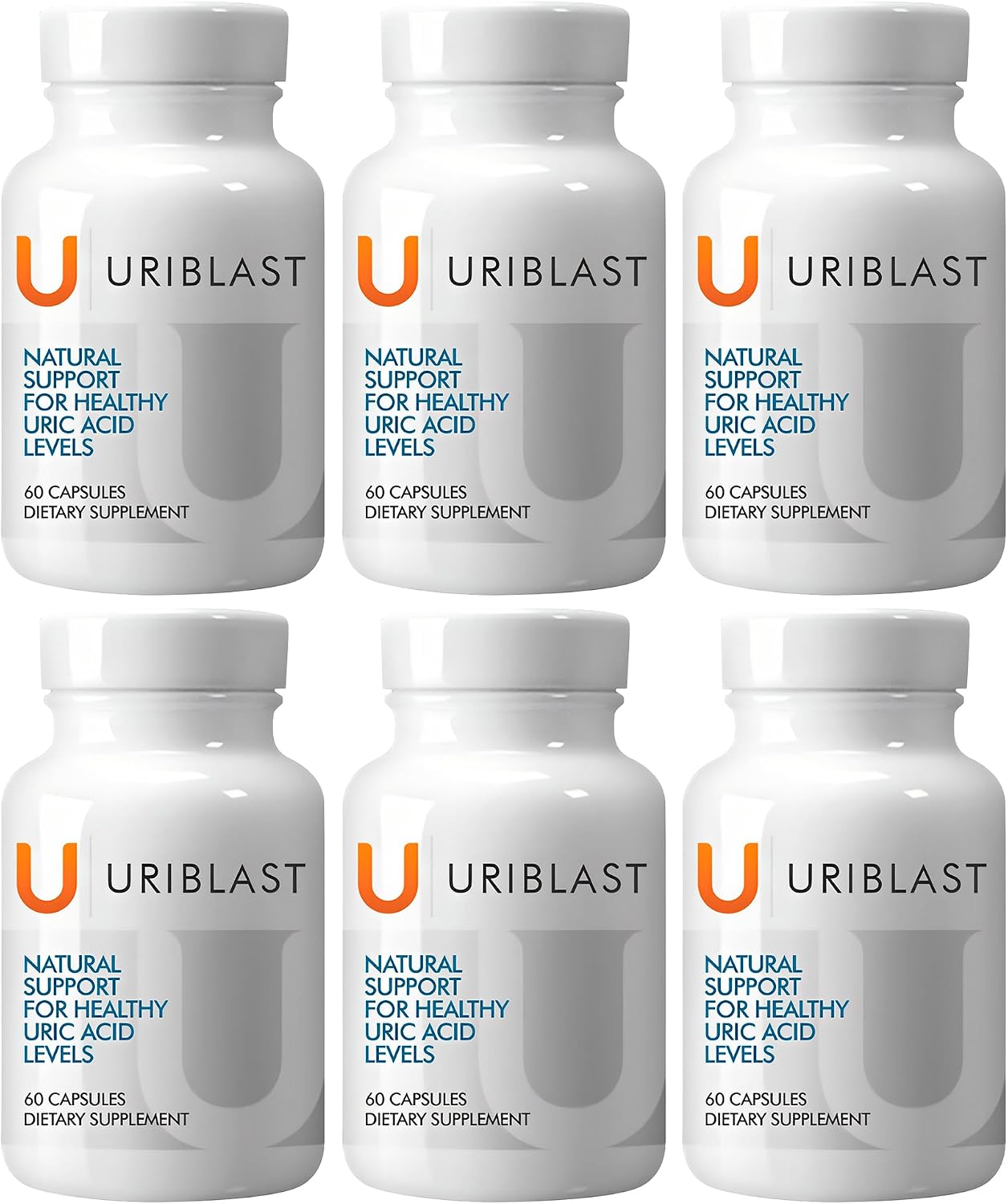 Uriblast Suplemento Natural de Ácido Úrico con Cúrcuma, Arándano y Cereza Ácida - 6 Paquetes (180 Días)