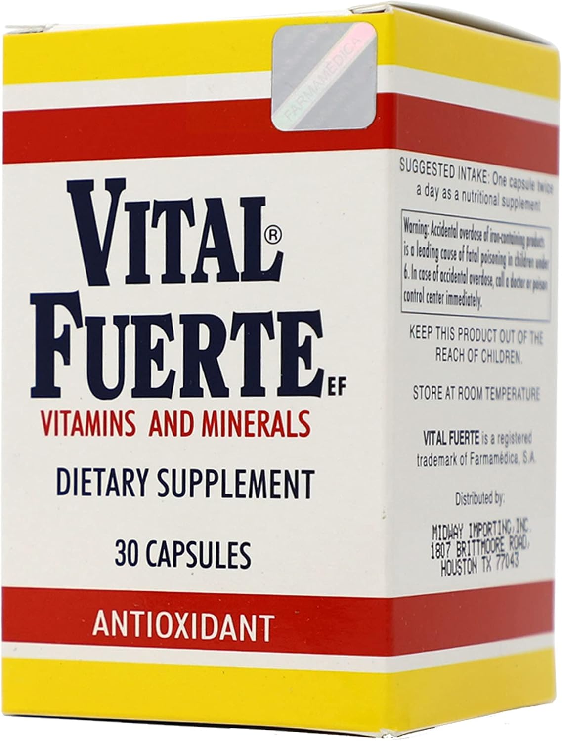 Vital Fuerte – Complemento de Vitaminas y Minerales (30 Cápsulas)