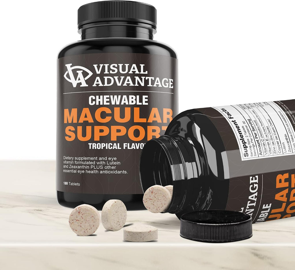 Visual Advantage® Macular Support Chewables – AREDS2 – 180 Comprimidos Masticables Sabor Tropical