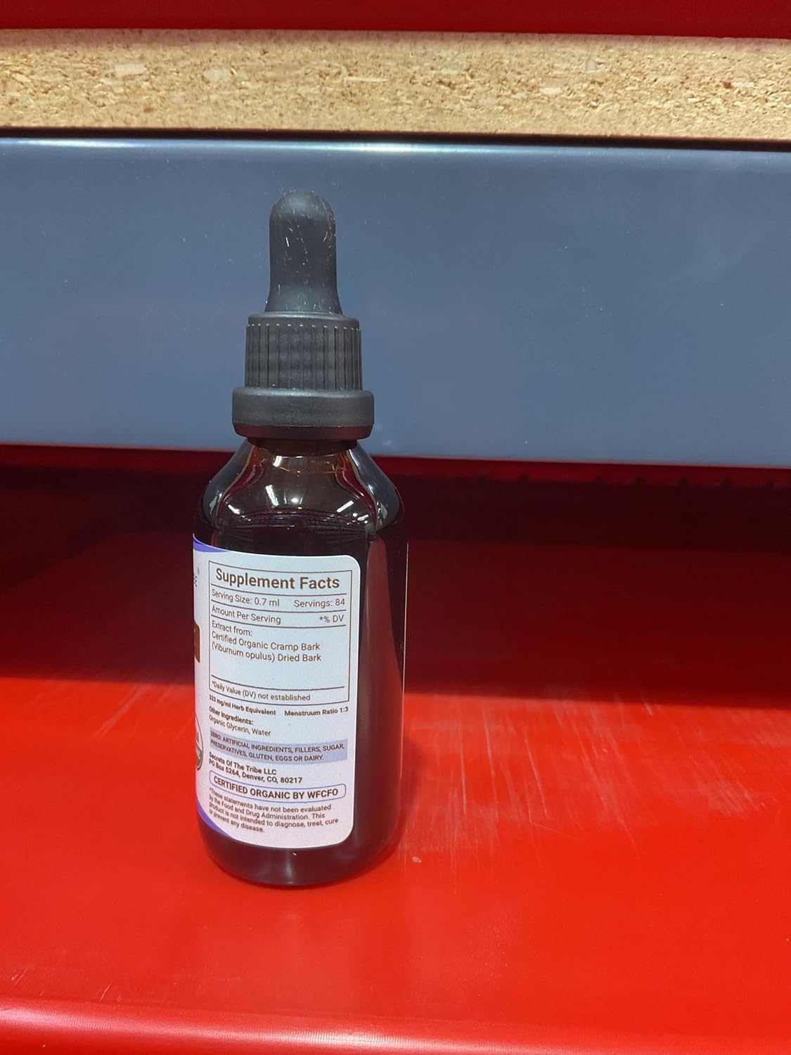 Secrets of the Tribe Corteza de Viburno (Cramp Bark) Orgánica - Extracto sin Alcohol, Gotas de Alta Potencia (60 ml)