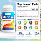 Extracto de Moringa 10:1, 1500 mg, 180 cápsulas - Best Naturals