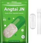 Cápsulas Vacías Veganas Tamaño 0 (100 uds) - Sin Gluten, No GMO, Certificado Halal - Kit de Relleno con 2 Cucharas