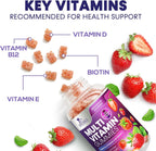 Multivitamínico en Gominolas para Adultos - Vitaminas A, C, D, B12 y Zinc - 90 Gominolas