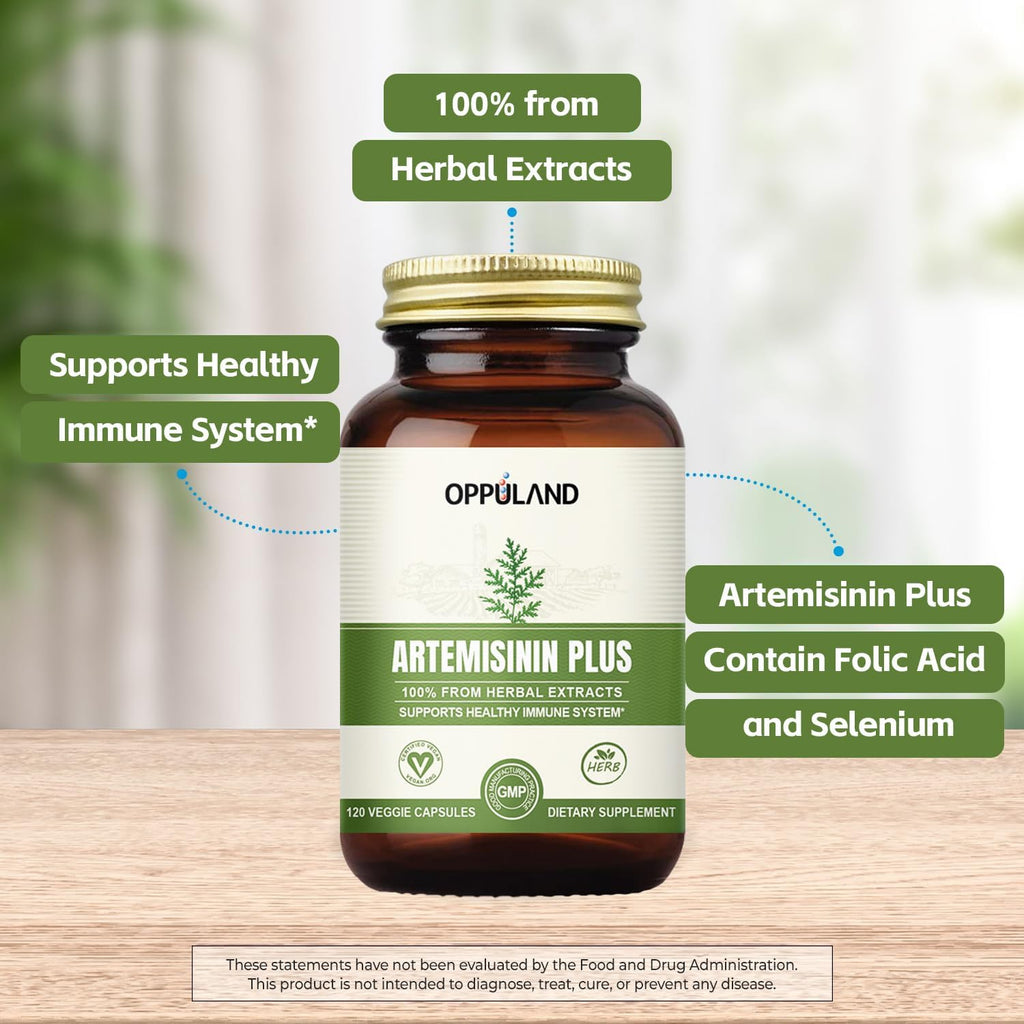 Artemisinin Plus – 100 mg de Artemisa Dulce con Ácido Fólico y Selenio – 120 Cápsulas Veganas