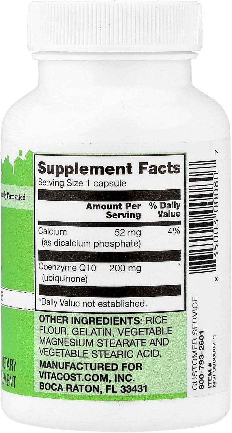 Vitacost CoQ10, 200 mg, 60 cápsulas