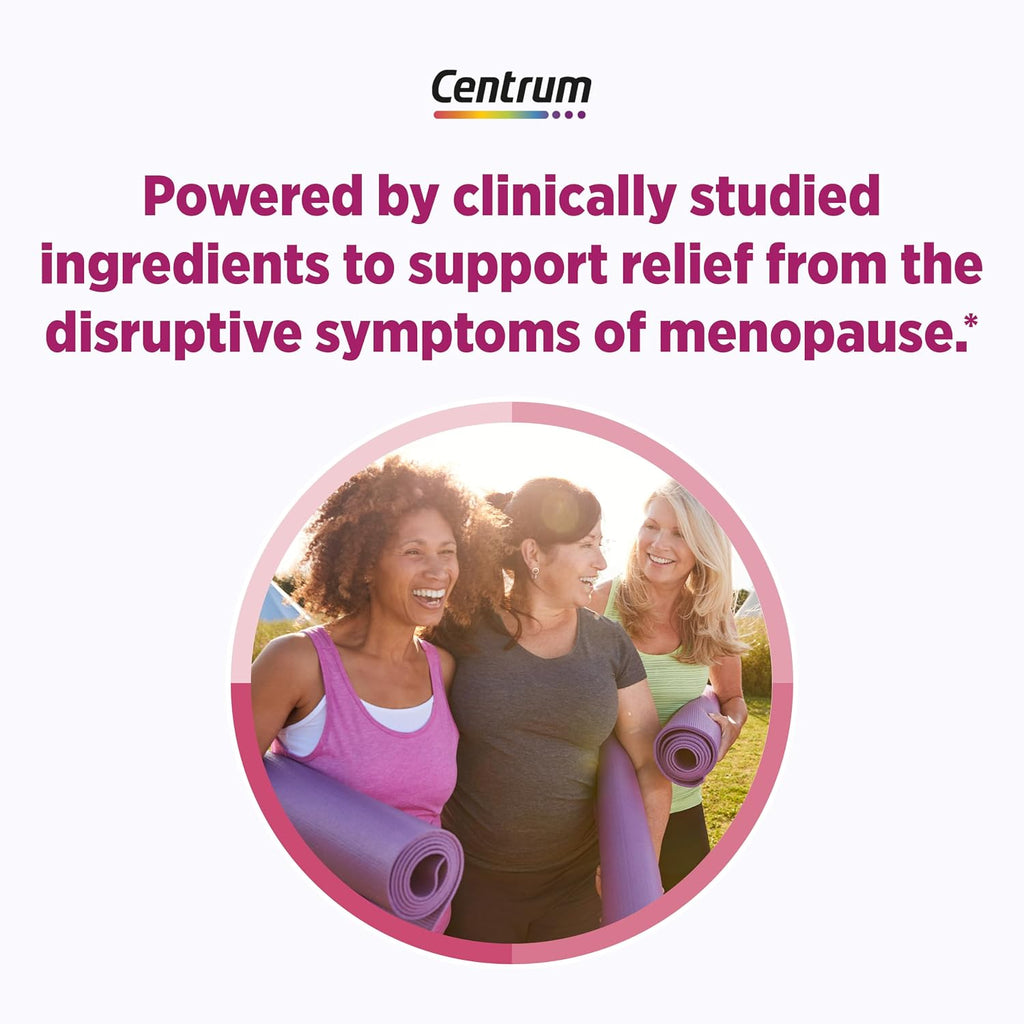 Centrum Menopausia Apoyo Sofocos Multivitamínico Completo con geniVida, 30 Comprimidos
