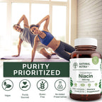 Natural Nutra Niacina 500mg Liberación Prolongada (Vitamina B3) - 250 Comprimidos Veganos
