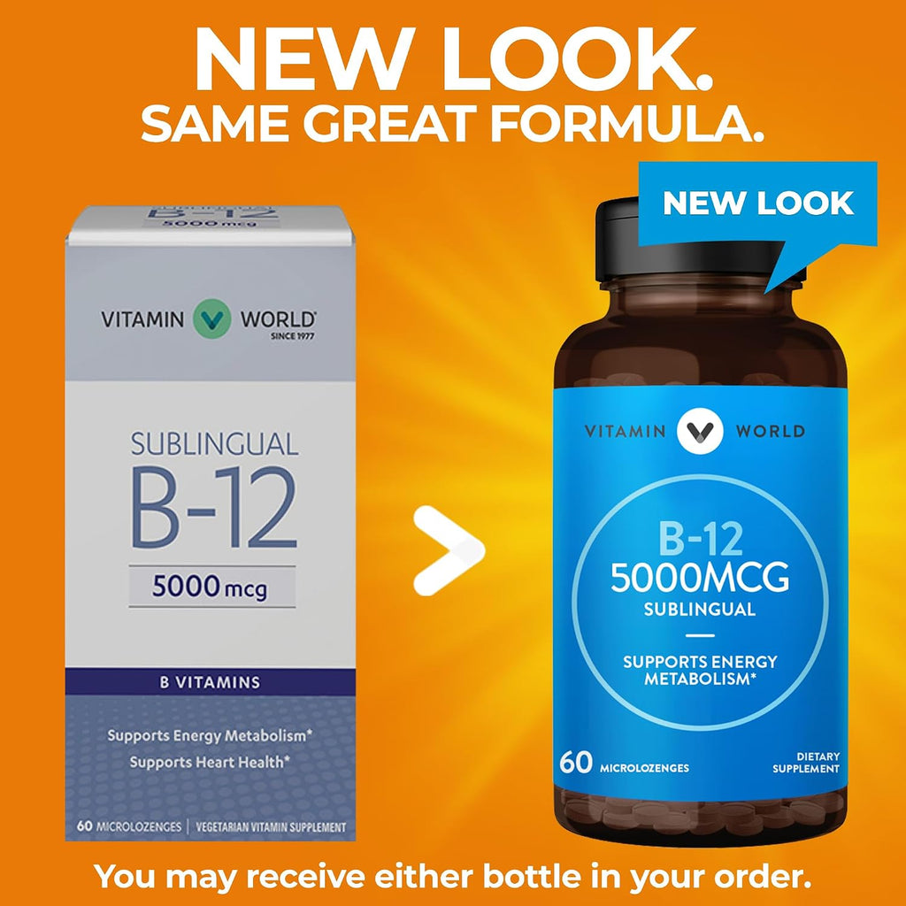 Vitamin World Vitamina B-12 5000 mcg Sublingual 60 Microtabs
