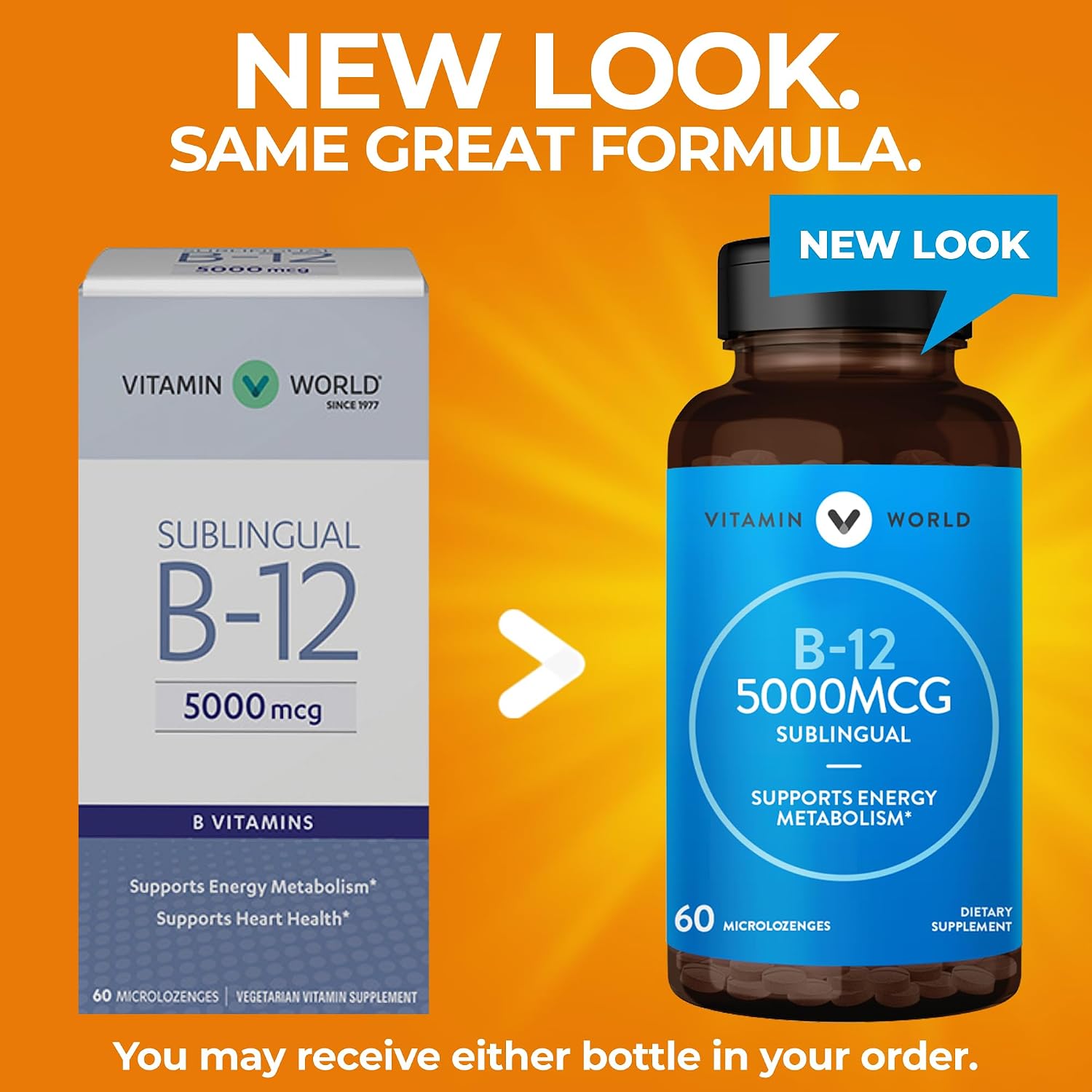 Vitamin World Vitamina B-12 5000 mcg Sublingual 60 Microtabs