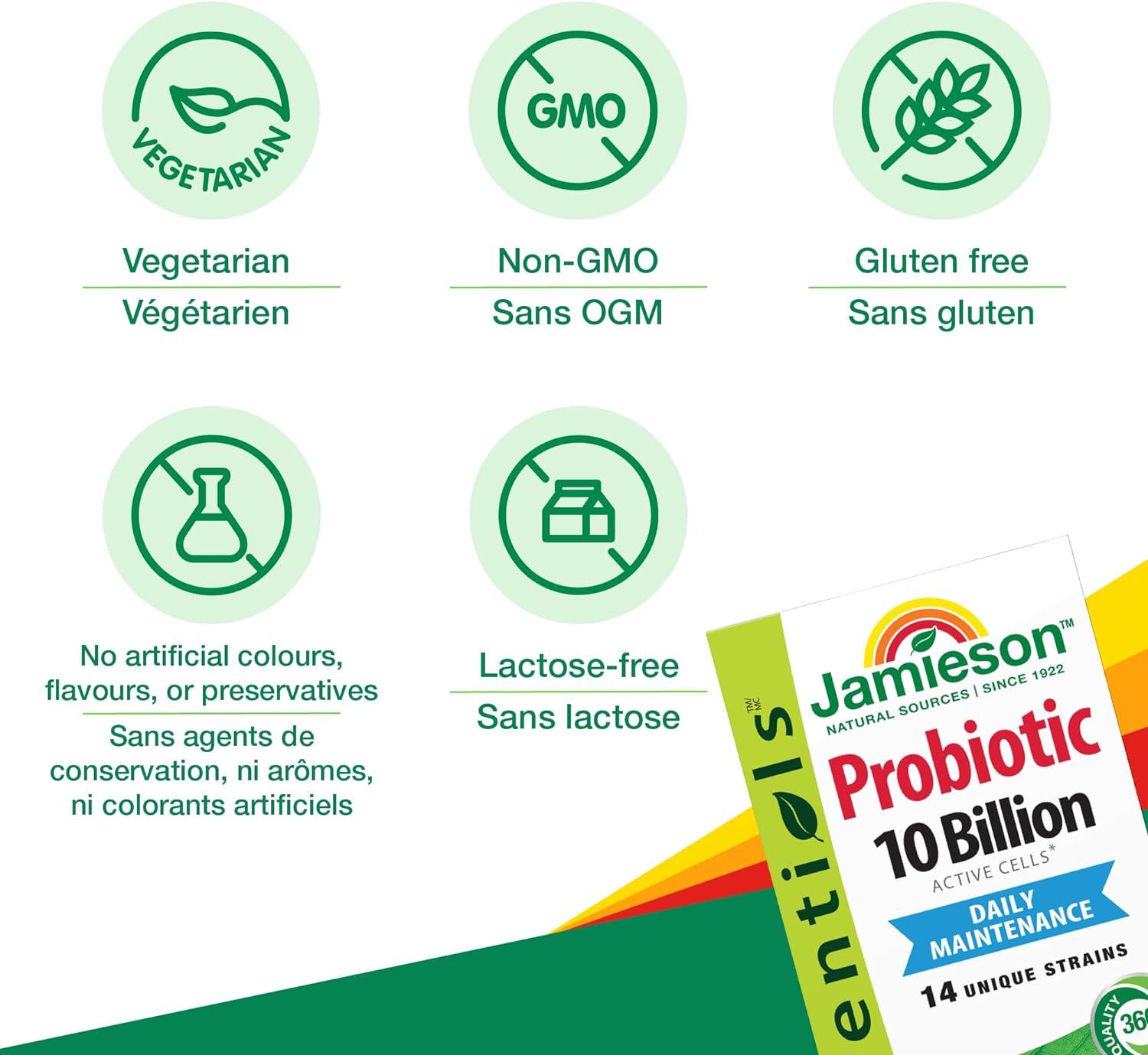 Jamieson 10 Billion Probiótico, 60 Cápsulas Vegetales