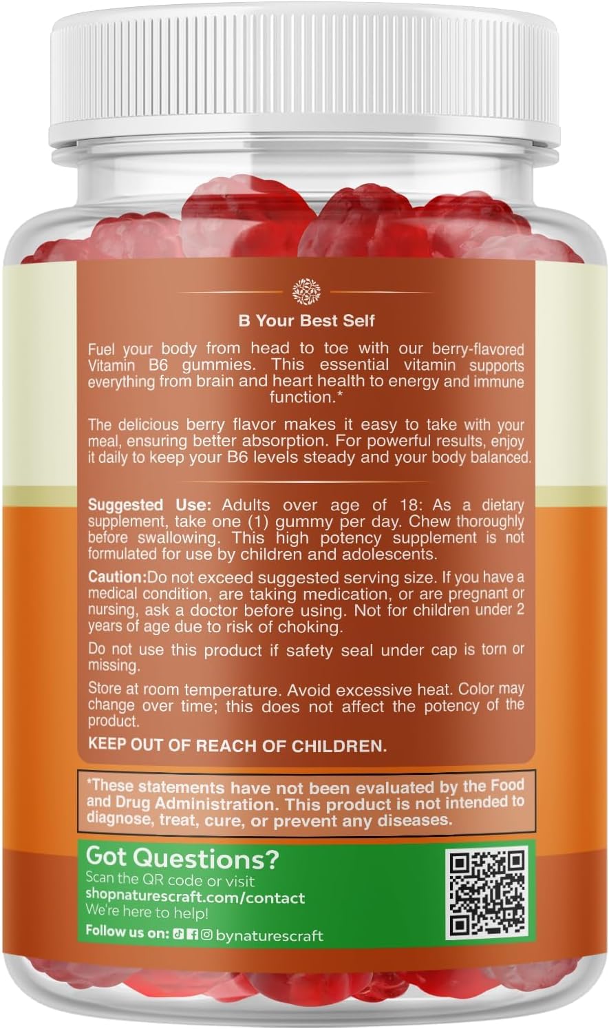 Gomitas de Vitamina B6 50mg – Natures Craft