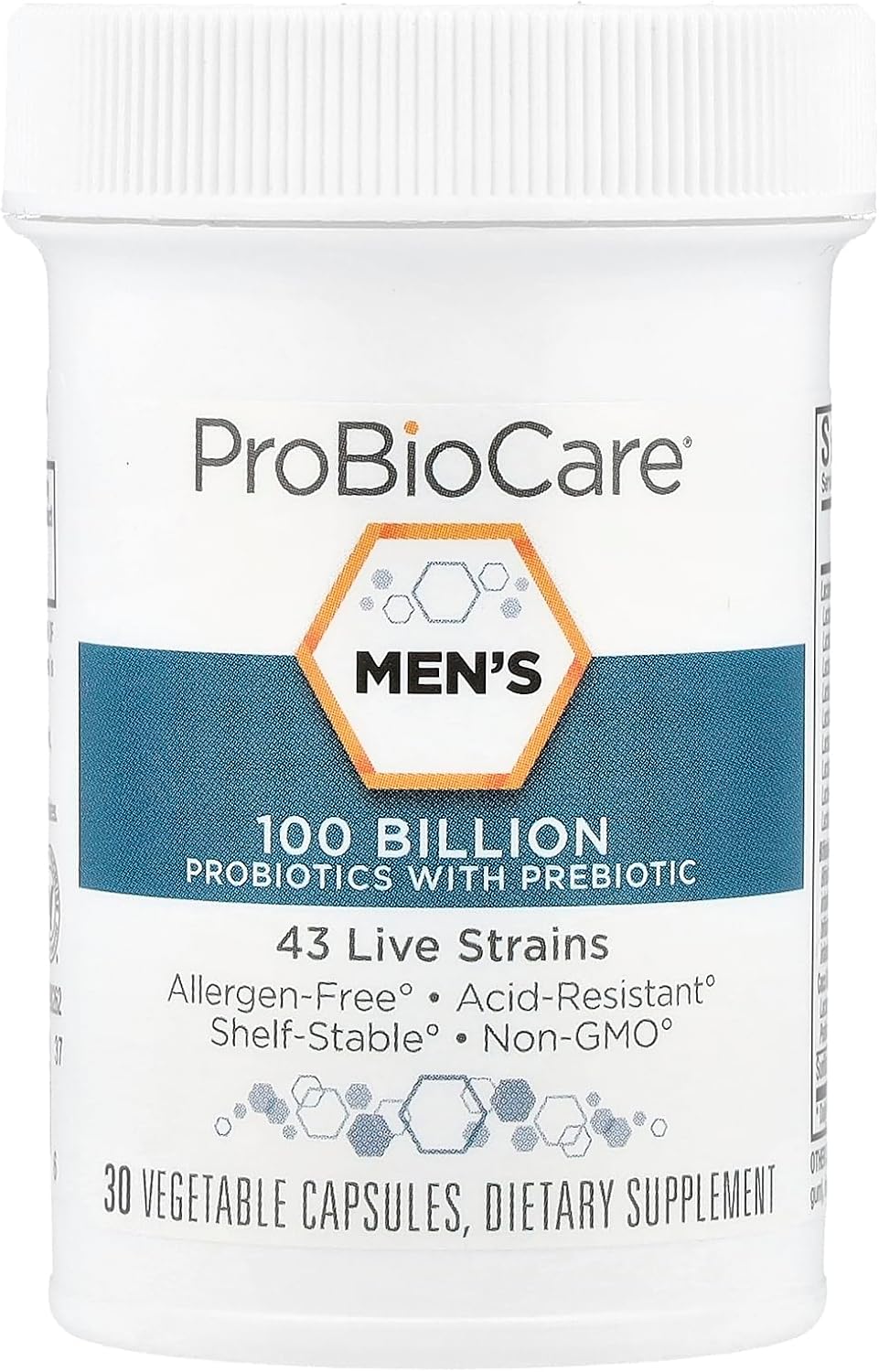 ProBioCare Probiótico para Hombres - 100 mil millones UFC, 43 Cepas, 30 Cápsulas Vegetales