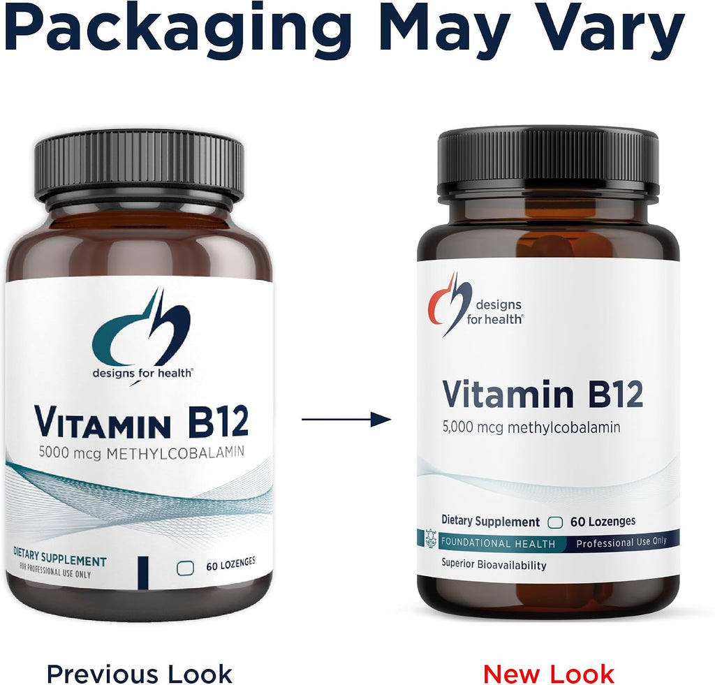 Designs for Health Vitamin B12 Lozenges - 5000 mcg Methylcobalamin - Berry Flavored - Vegan and Gluten-Free (60 Fast-Dissolving Lozenges)