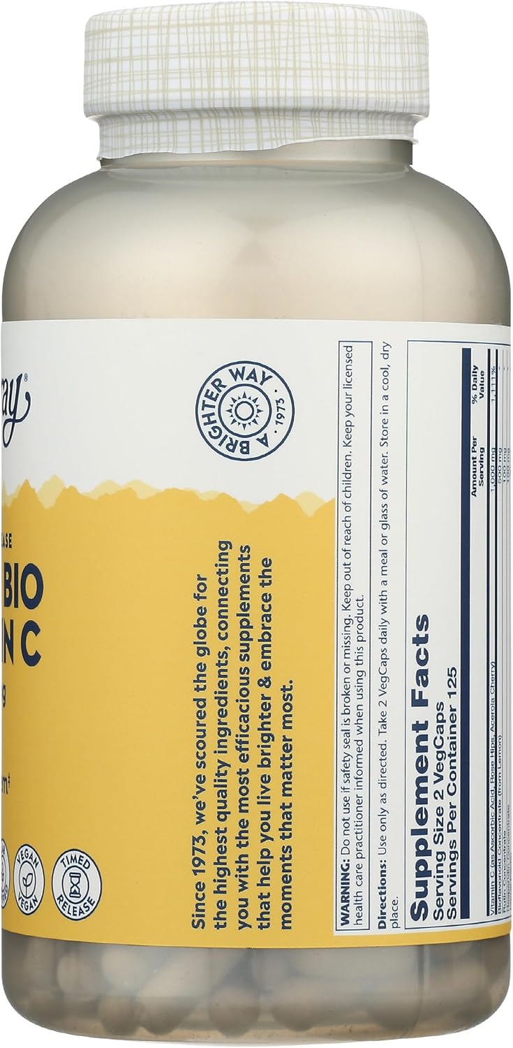 Solaray Super Bio C Tamponada - 250 Cápsulas Vegetarianas