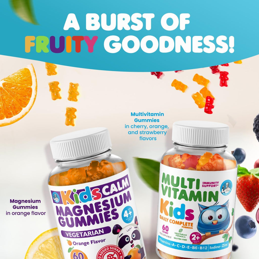 DR. MORITZ Pack Gominolas de Magnesio y Multivitamínicas para Niños - 240 Gominolas - Sin OGM, Vegetarianas