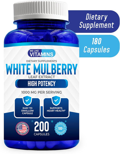 White Mulberry 1000mg 200 Cápsulas Veganas – Extracto de Hoja de Morera Blanca – Image 7