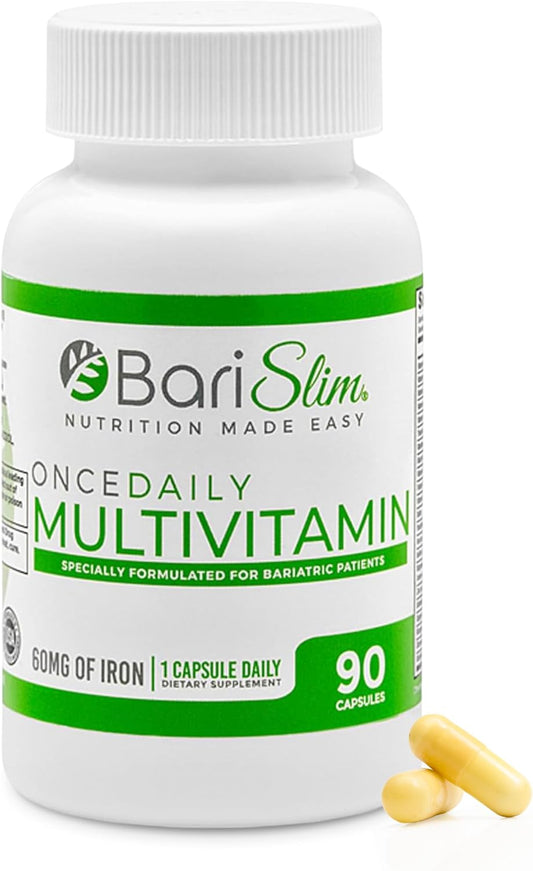 BariSlim Multivitamínico Bariátrico con Hierro - 60 mg de Hierro - 90 Cápsulas