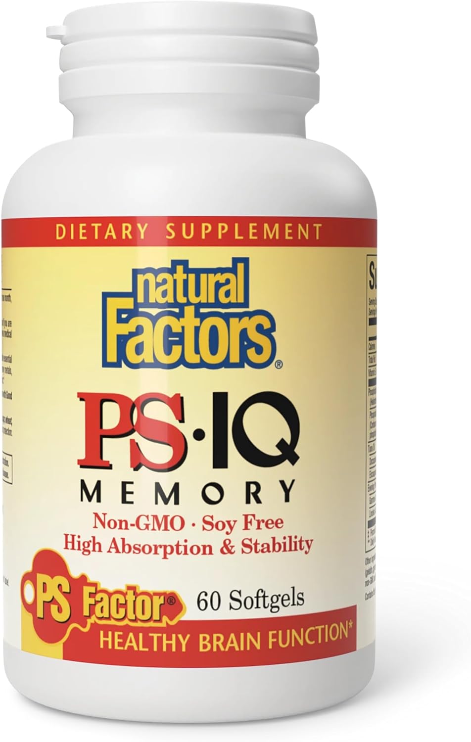 Natural Factors - PS-IQ Memory 25mg, Brain Function Support, 60 Softgels