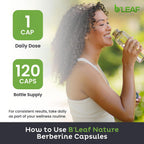 B’Leaf Nature Berberina Phytosome, 120 Cápsulas – 1100 mg de Berberina para el Apoyo Metabólico y Cardiovascular – Vegano, Sin Gluten, No-GMO