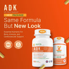 Invita, Suplemento ADK Vitaminas A, D3 5000 UI y K2 MK-7 - 90 Cápsulas