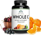 Optimal Health Systems Whole C Chewable | Whole Food Vitamin C with Acerola, Orange, and Blackcurrant + Bioflavonoids | 60 Tablets